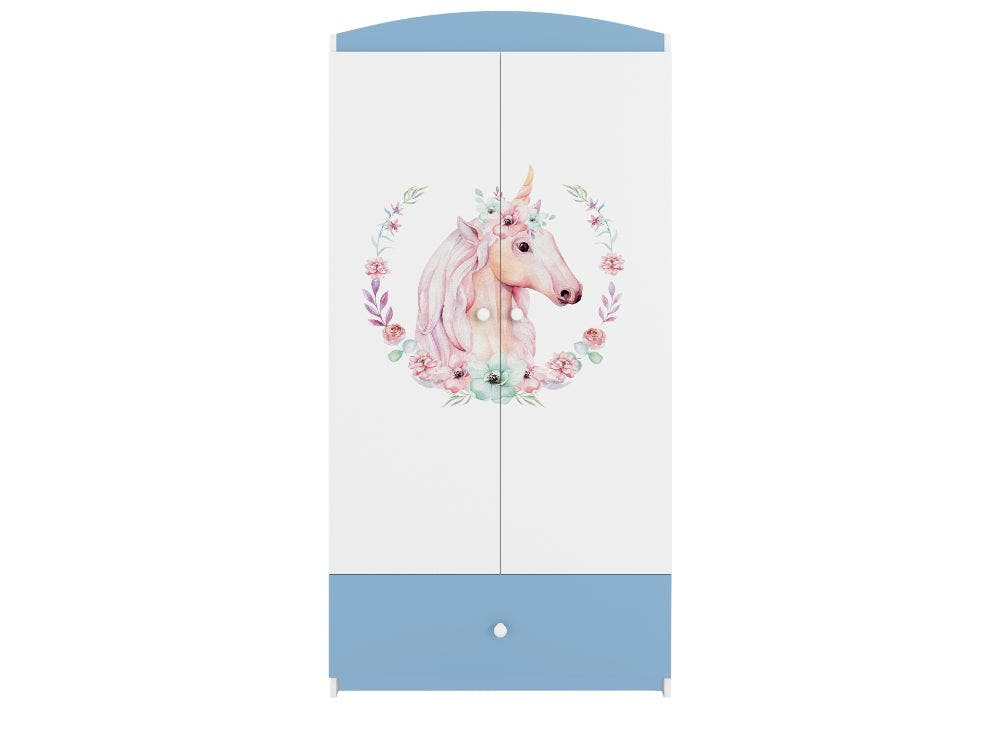 Armario BabyDreams Horse Blue en MDF lacado y paneles laminados