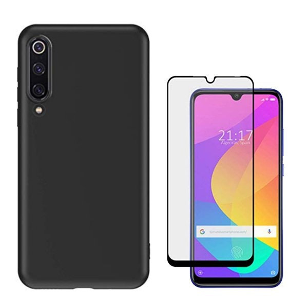 Protector de vidrio 5D Full Cover y funda silicona líquida para Mi A3