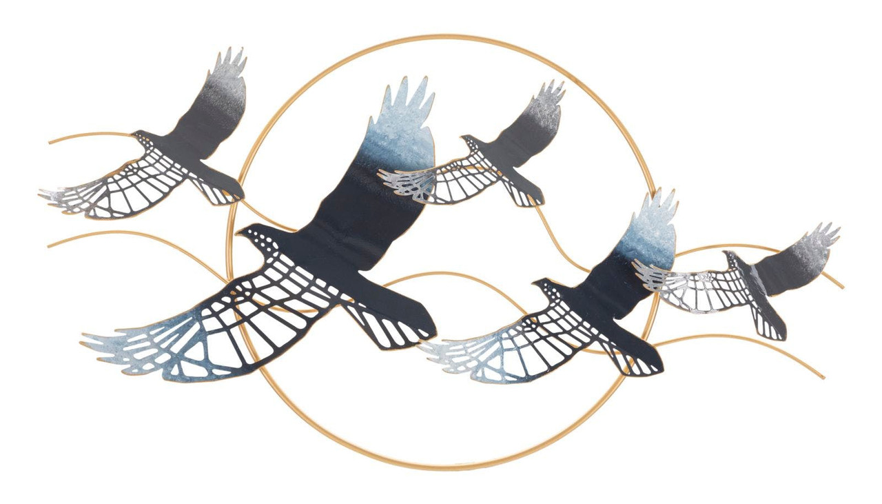 Panel decorativo de metal con motivo de aves
