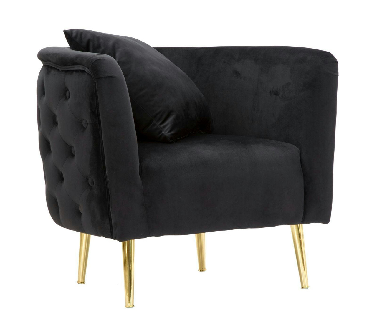 Bucarest armchair black with gold frame