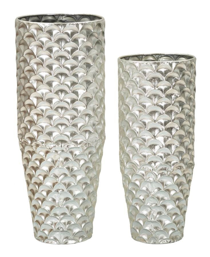 Silvy silver metal vase
