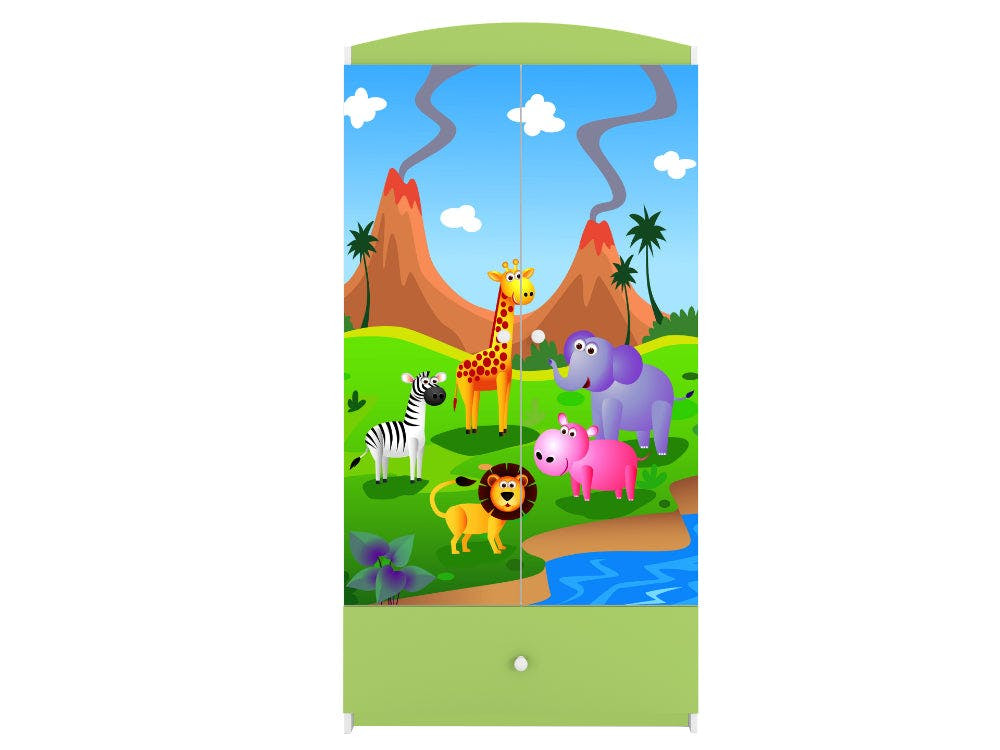BabyDreams Safari Green wardrobe in laminated panels