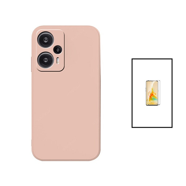 Kit vidrio templado full cover 5D y funda silicona líquida para Xiaomi Poco F5