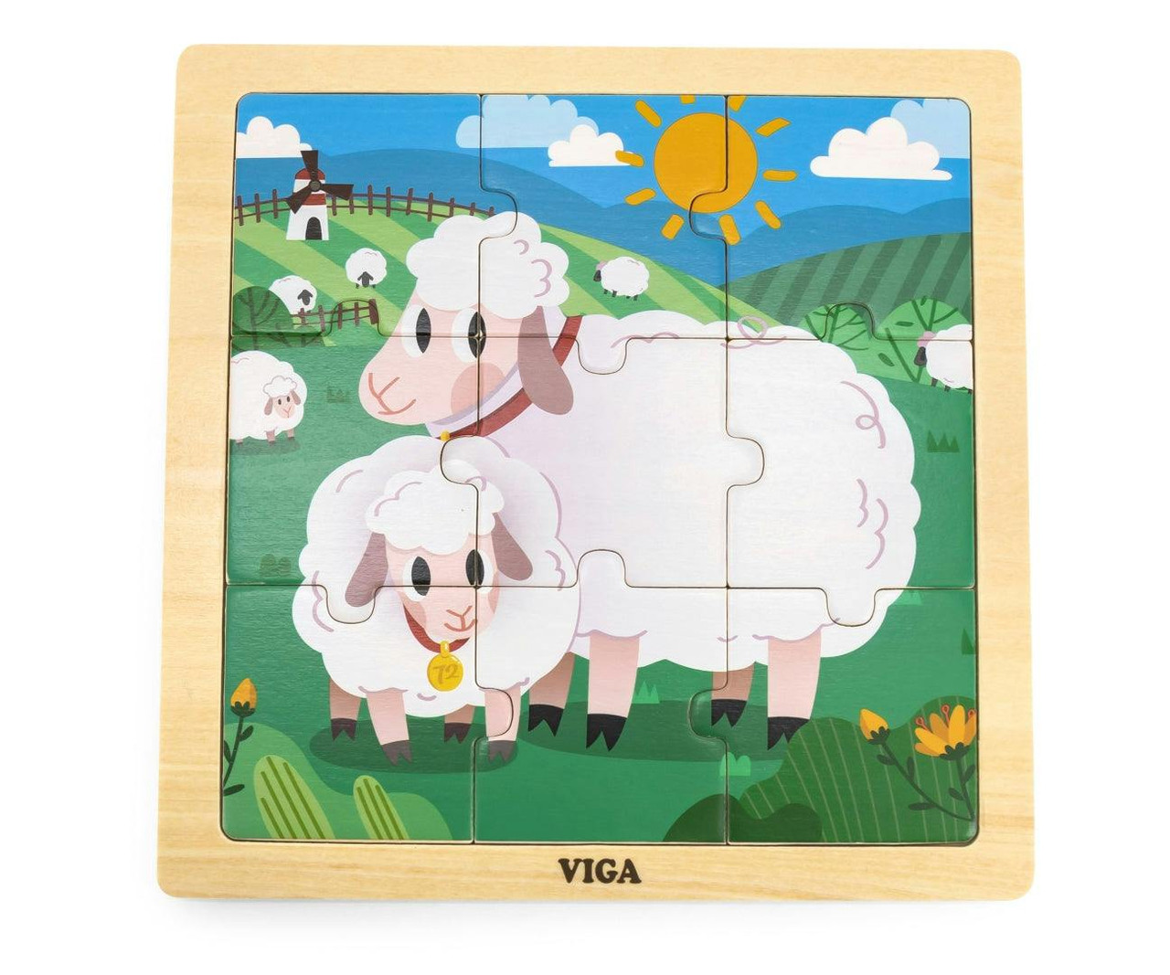 Puzzle Em Bloco De 9 Peças Ovelha Viga