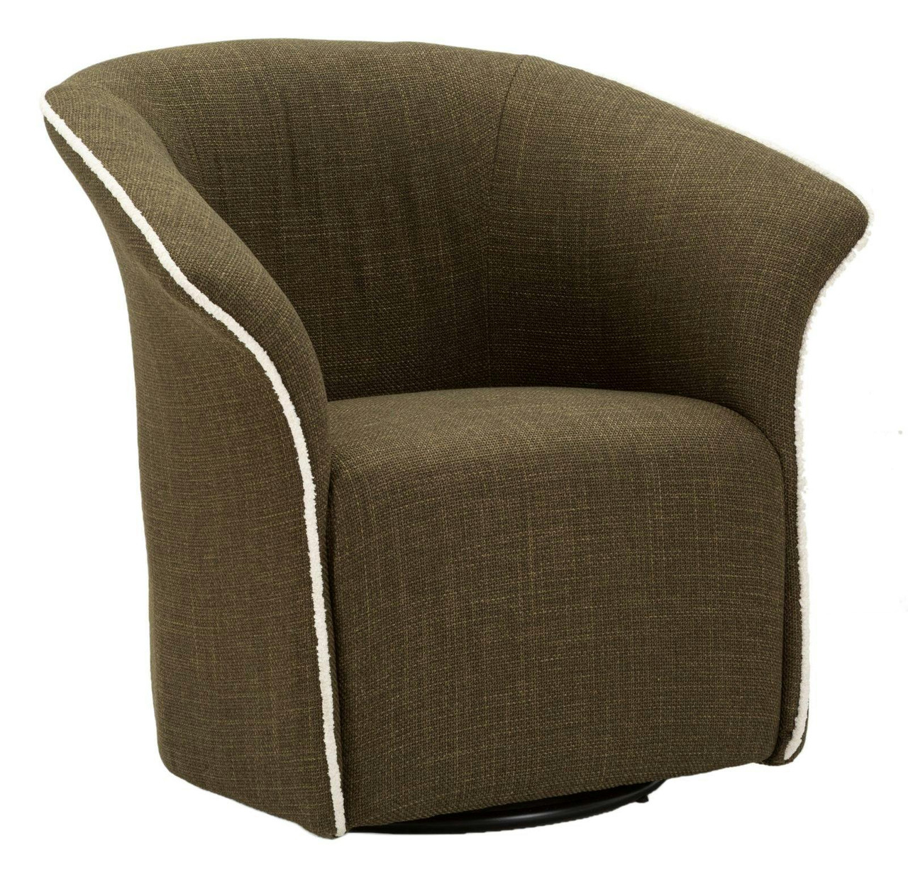 Siena swivel armchair in green fabric