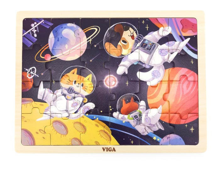 Puzzle de madeira de 24 peças Viga Espaço