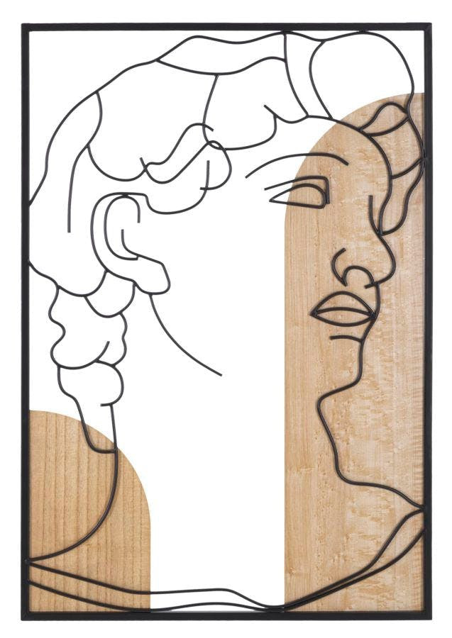 David 3D wall panel in metal and wood