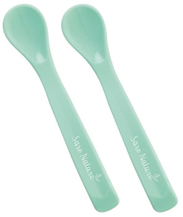 Silicone baby spoons mint