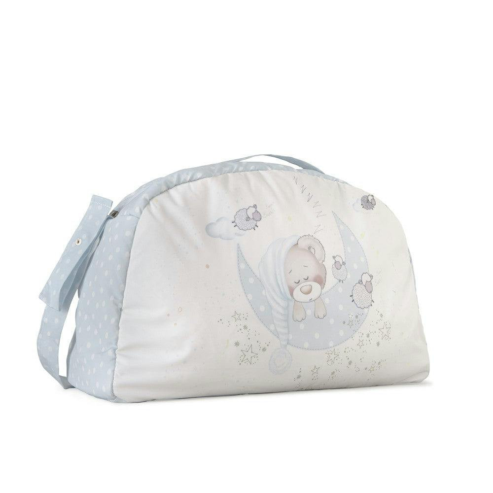 Bear Sleeping Blue Diaper Bag