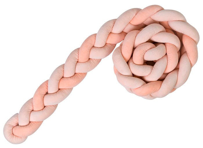 Braided crib bumper salmon
