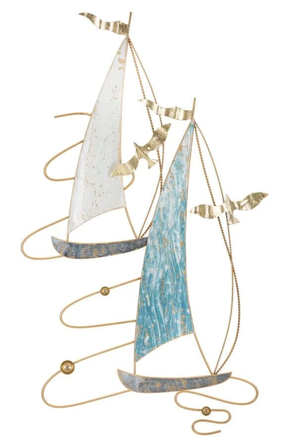 Decorative metal panel with marine motifs