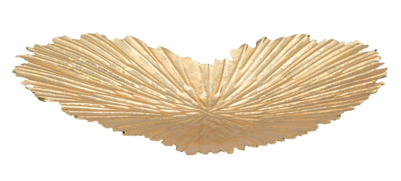 Heart-shaped metal tray gold finish
