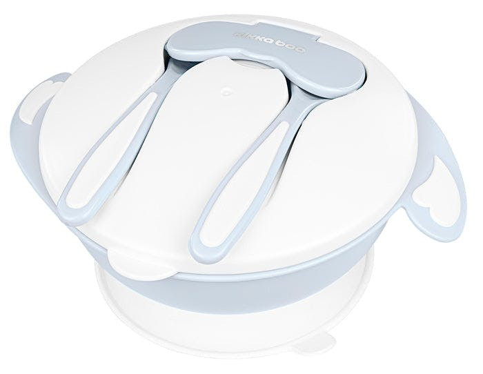 4-in-1 baby bowl with suction base and utensils