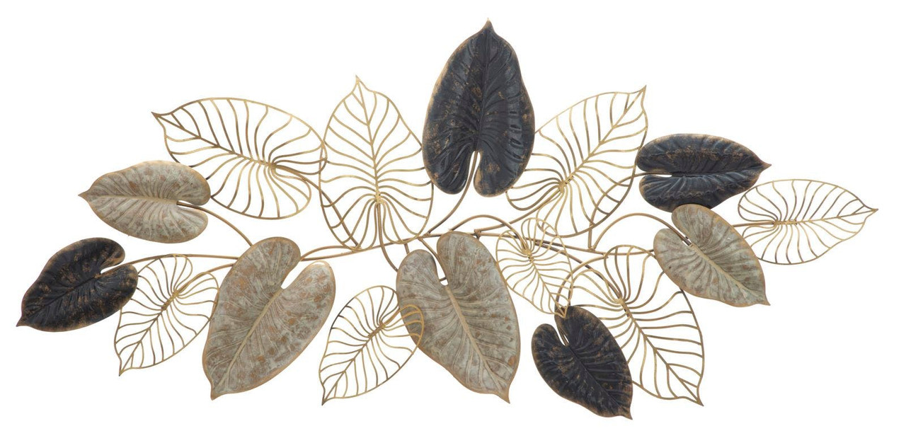 3D Decorative Iron Panel with Leaf and Flower Motifs