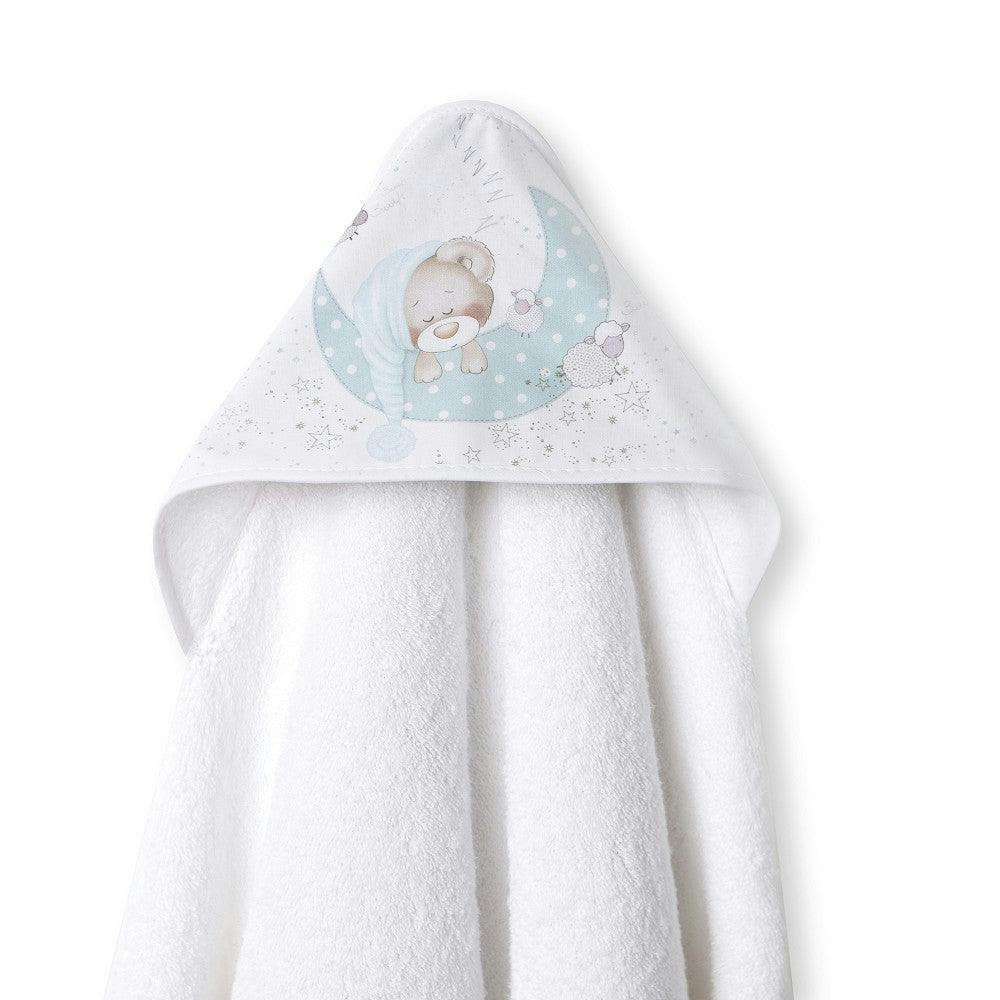 Toalla de baño con capucha Bear Sleeping verde 100x100 cm