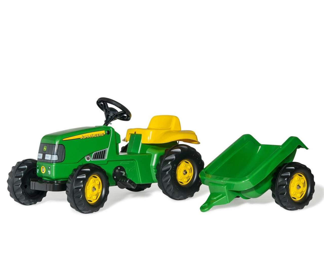 Trator John Deere Kart A Pedais Com Reboque Rolly Toys