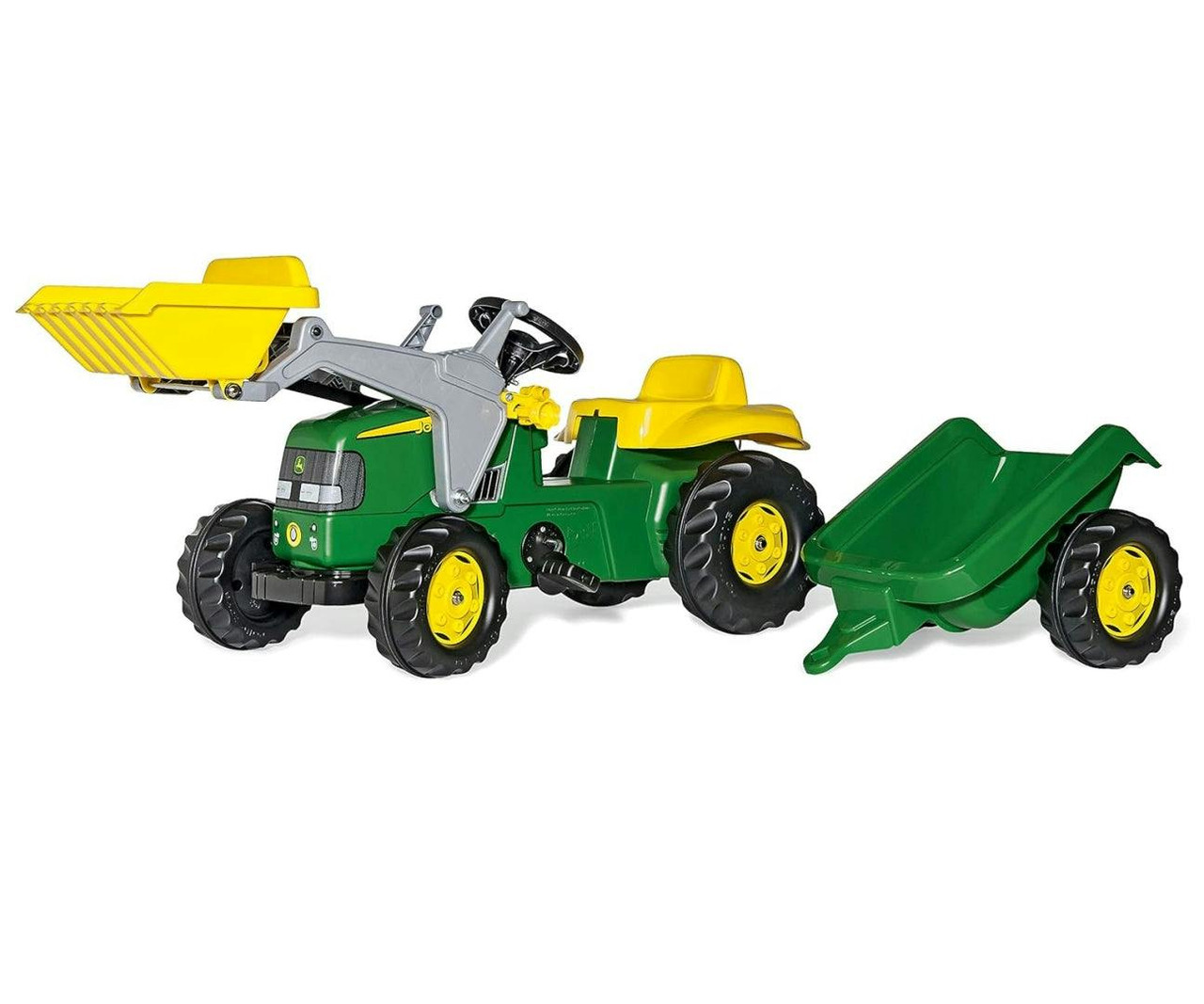Trator John Deere Junior Com Balde E Reboque Rolly Toys