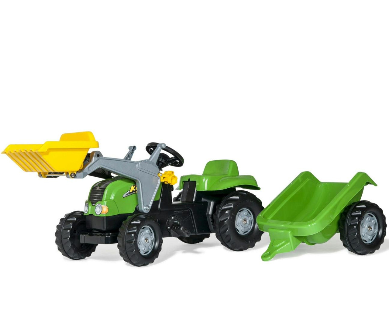 Trator Kart A Pedais X Com Balde E Reboque Verde Rolly Toys