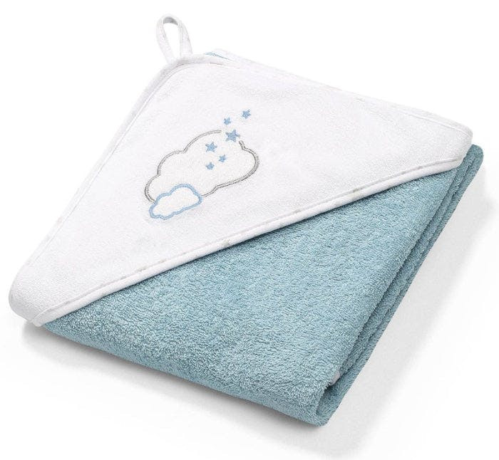 Toalla con capucha para bebé 85x85 cm azul
