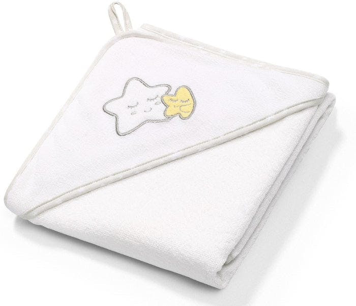 Toalla con capucha para bebé 85x85 cm blanco