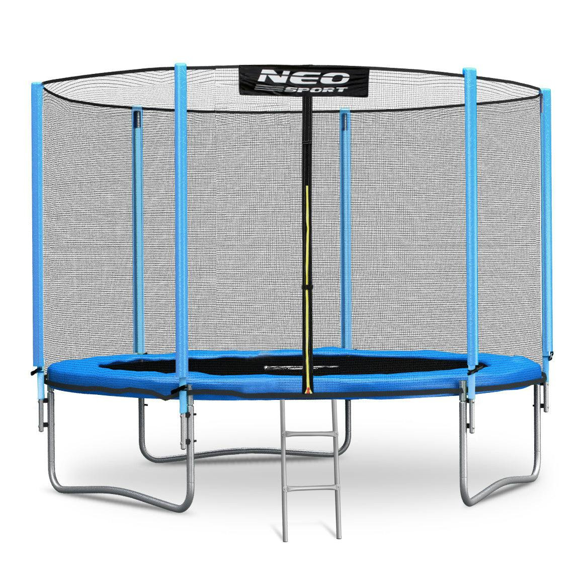 Trampolín Ø312 cm con red de seguridad y escalera azul