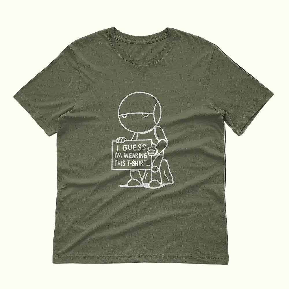 T-shirt with robot print and ironic message