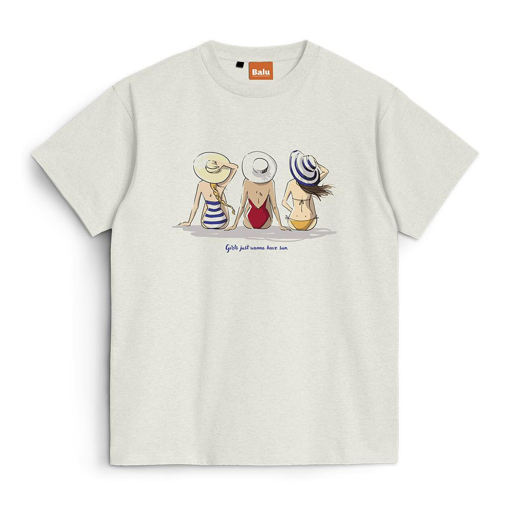 Camiseta de verano con estampado "Girls Just Wanna Have Sun"