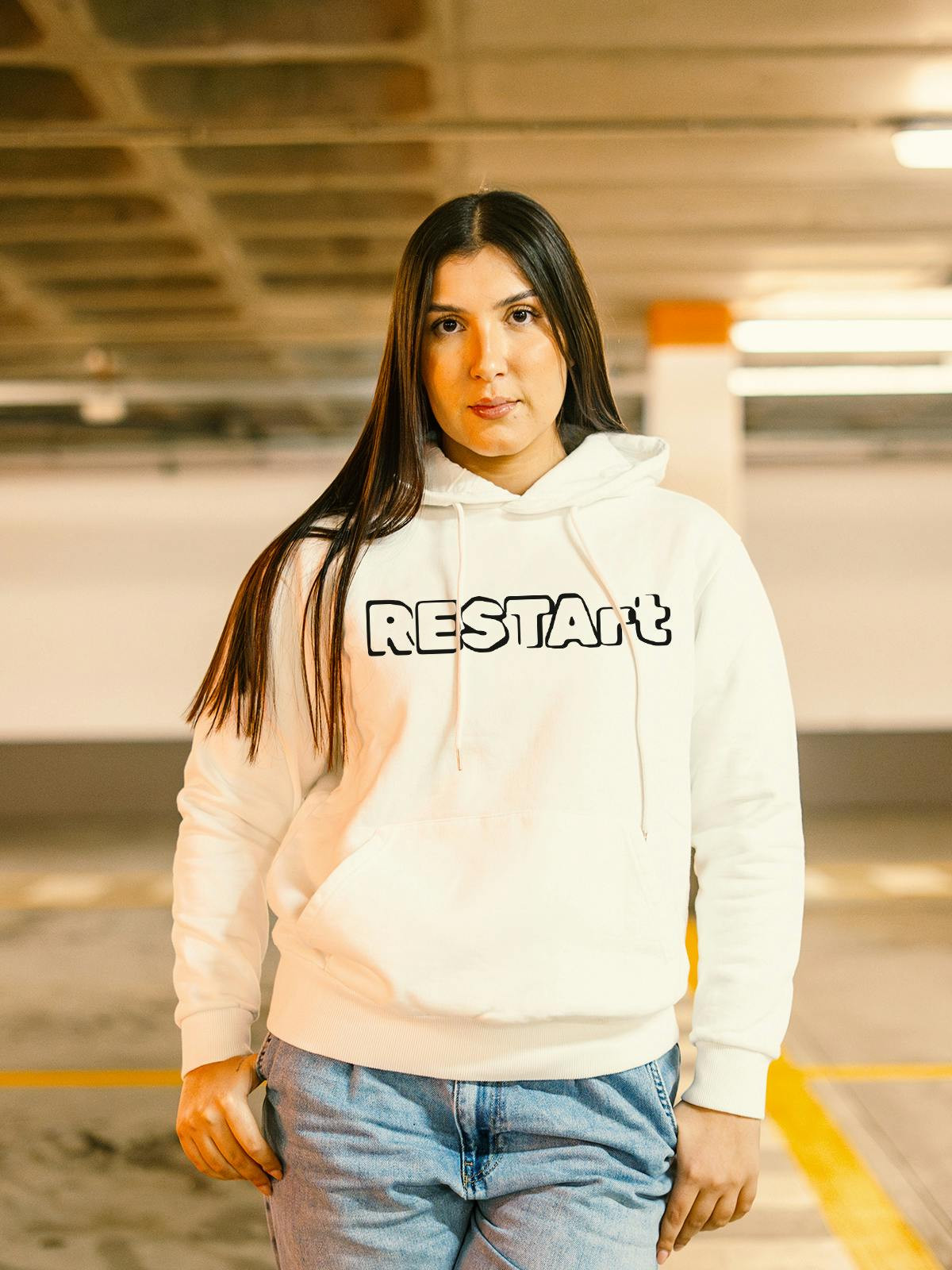 Sudadera con capucha RESTART algodón peinado gris