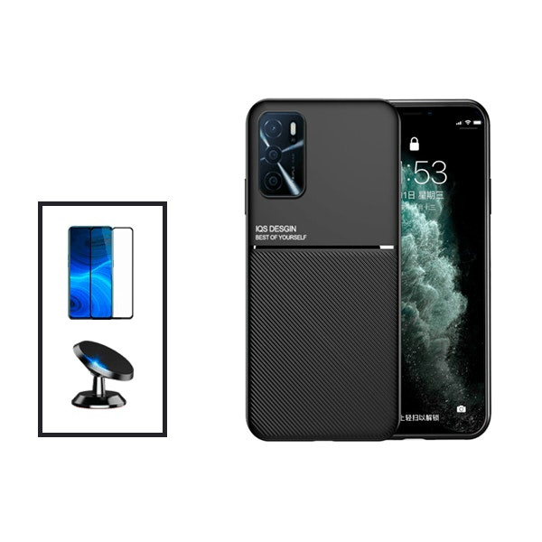 Funda magnética Lux con protector 5D y soporte de coche para Oppo A16