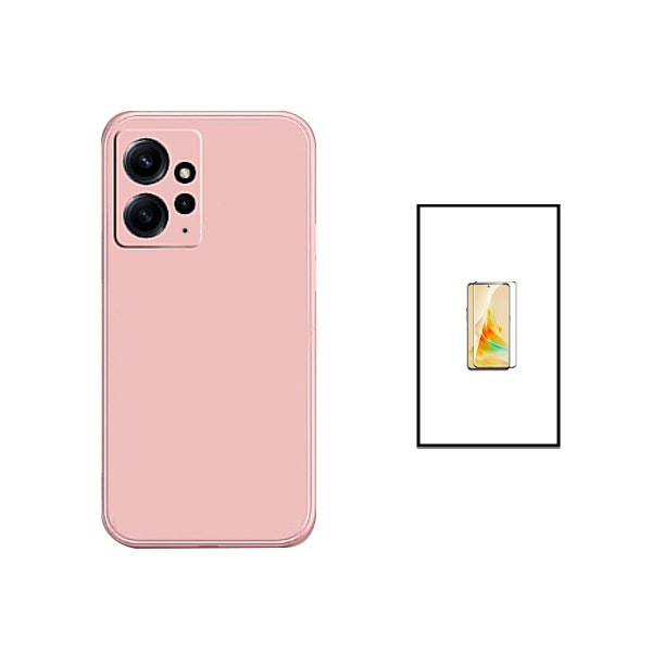 Protector de Vidrio Templado Full Cover 5D y Funda de Silicona Líquida para Redmi Note 12 4G