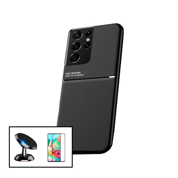Magnetic Lux case with 5D full cover and magnetic car mount for Samsung Galaxy S21 Ultra 5G