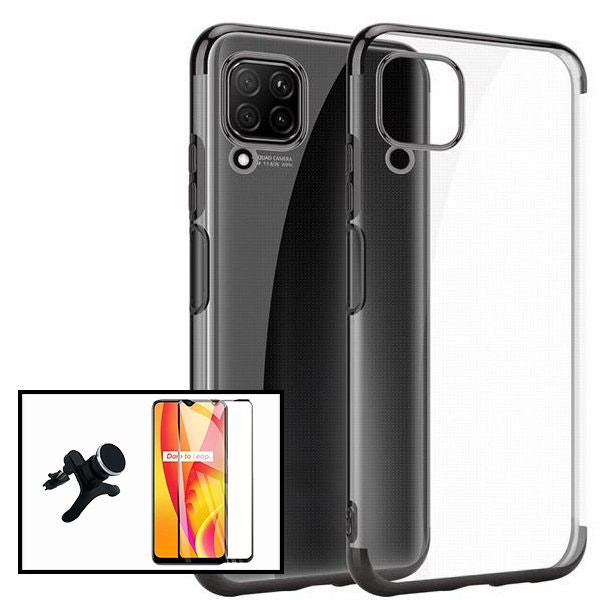 Kit Vidrio Templado Full Cover 5D con Funda Slim y Soporte Magnético para Samsung Galaxy M12