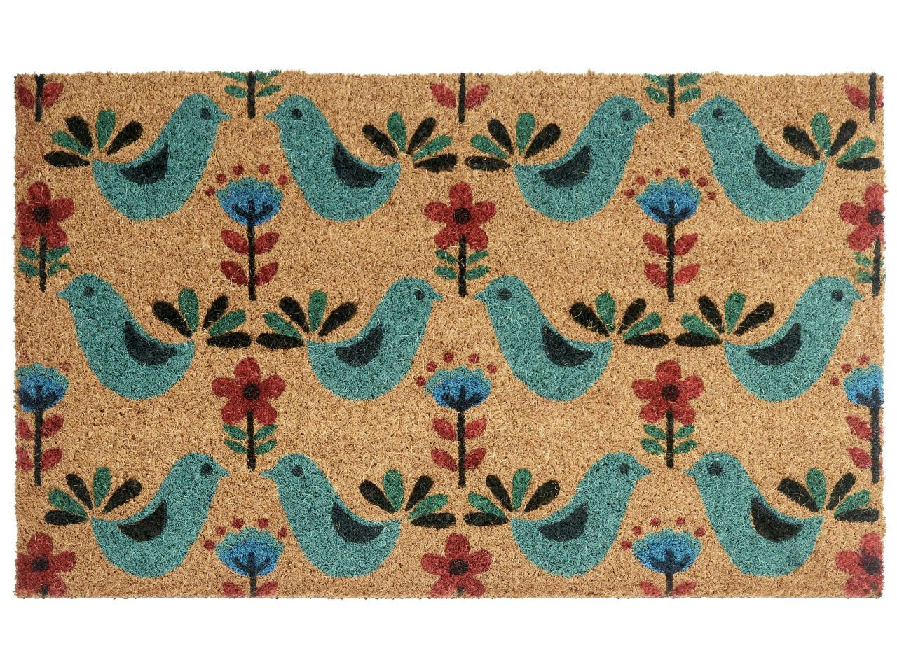 Tapete de entrada TANANA Multicolor 45 x 75 cm Pássaro Fibra de coco