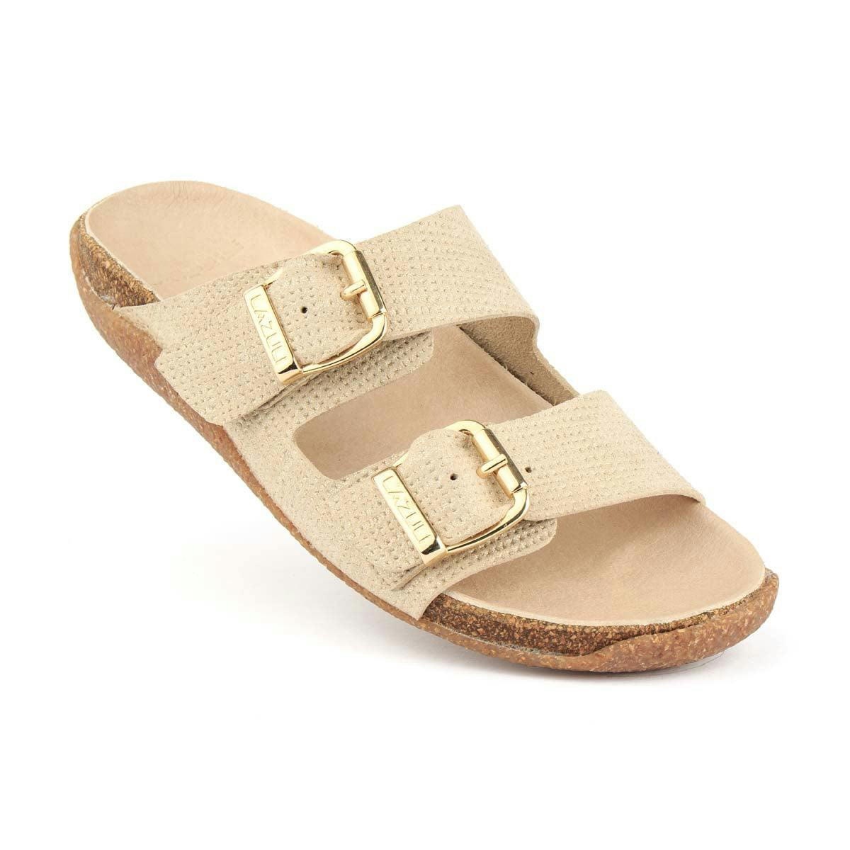 Bio sandals with cork footbed and microfibre upper beige