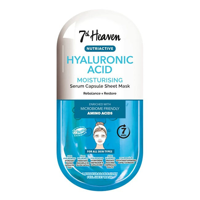 Mascarilla de tejido con cápsulas de ácido hialurónico