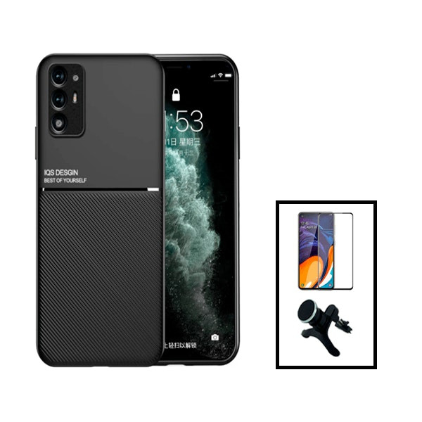 Kit de funda magnética para Oppo A94 5G con protector 5D y soporte de coche