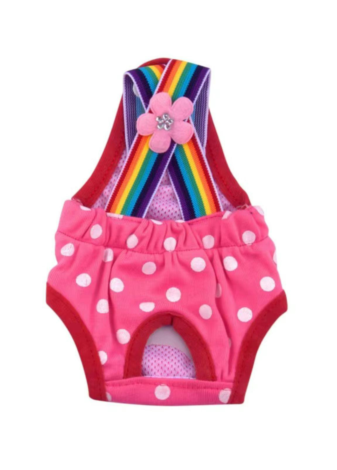 Integrated diaper harness for dog with underwear - Pink