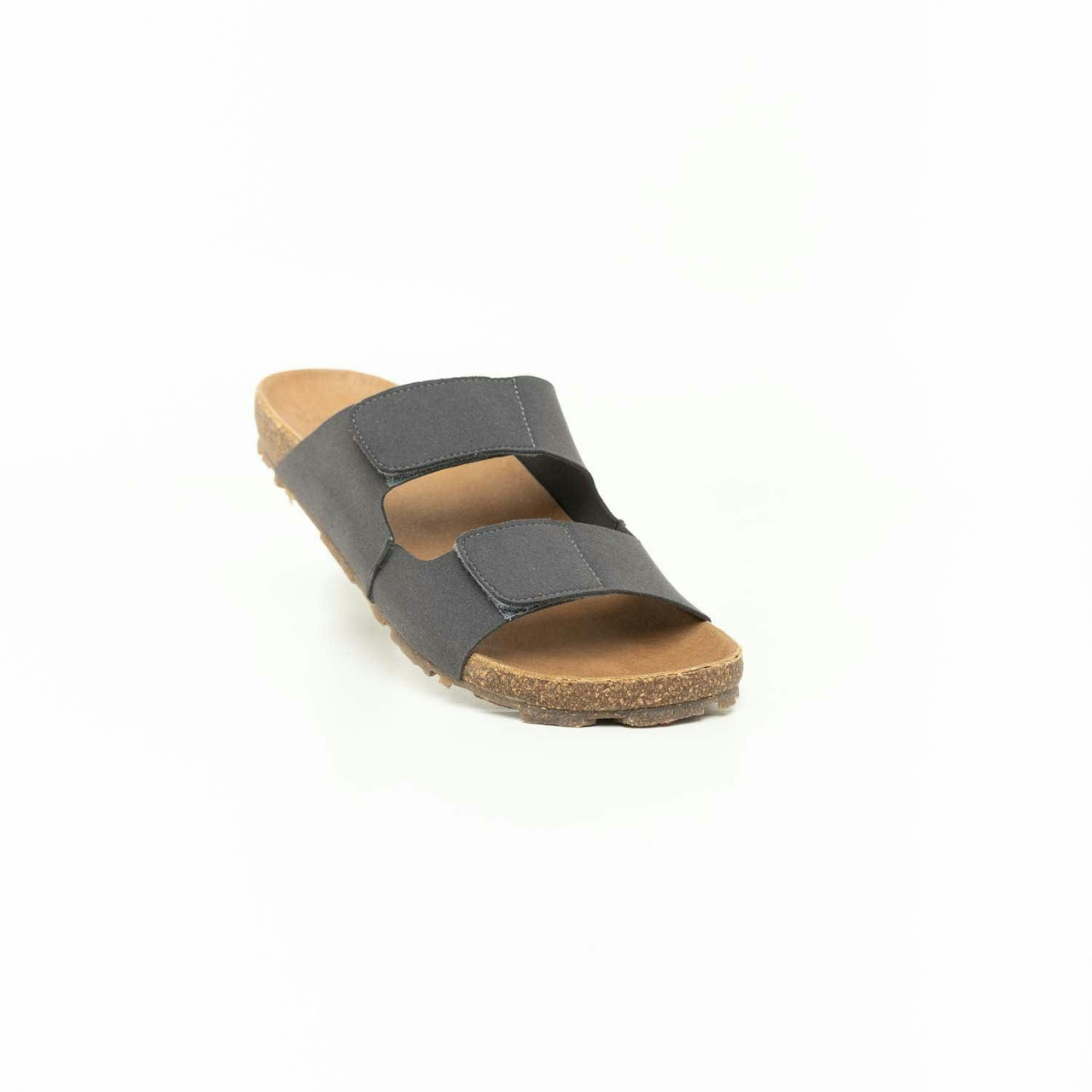 Sandalia footbed con velcro en microfibra reciclada