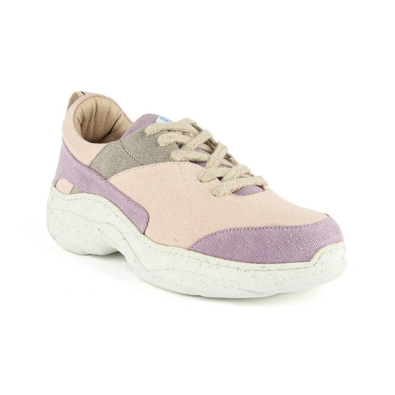 Recycled cotton fabric pink sneakers