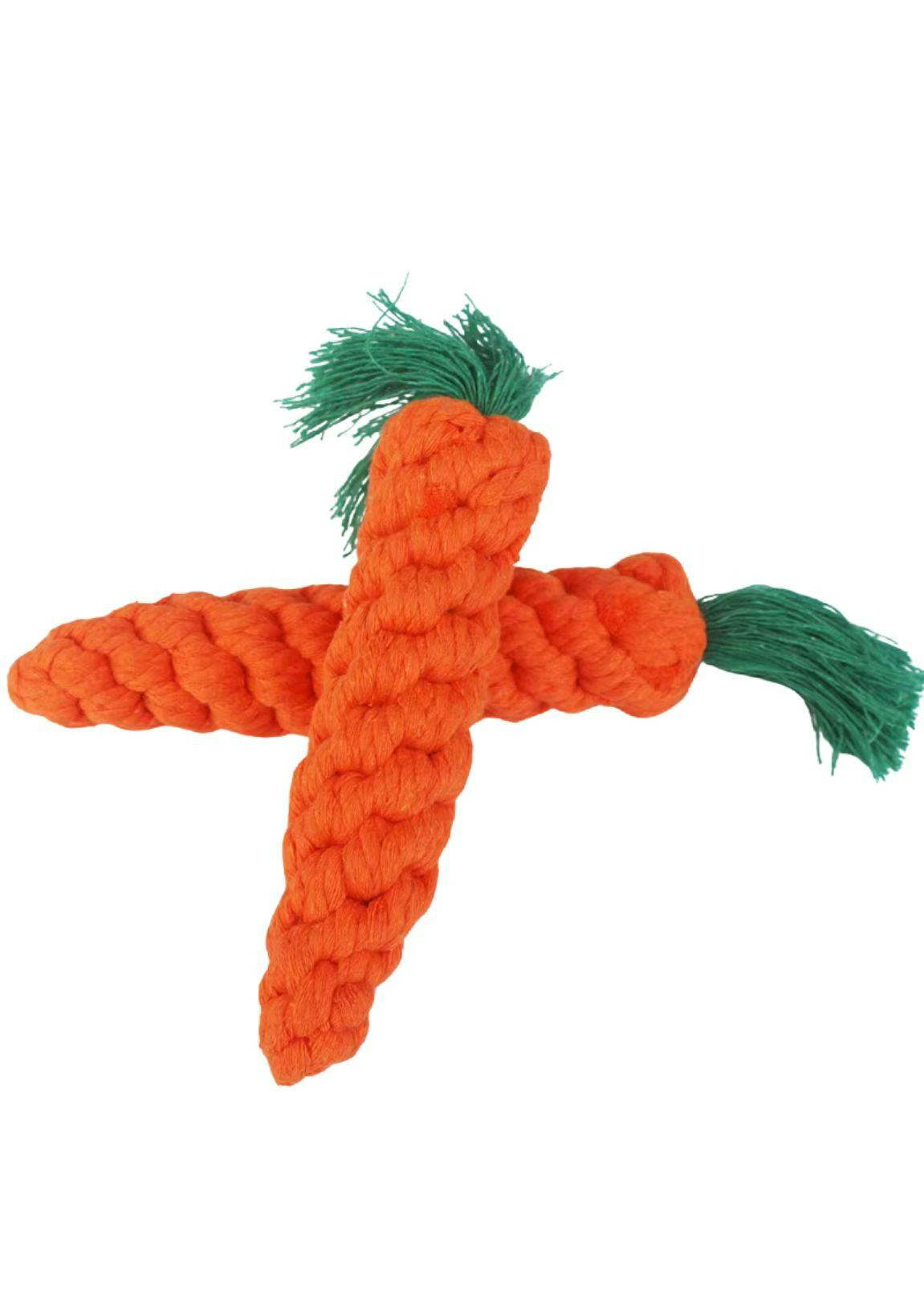 Carrot-shaped cotton toy for dogs