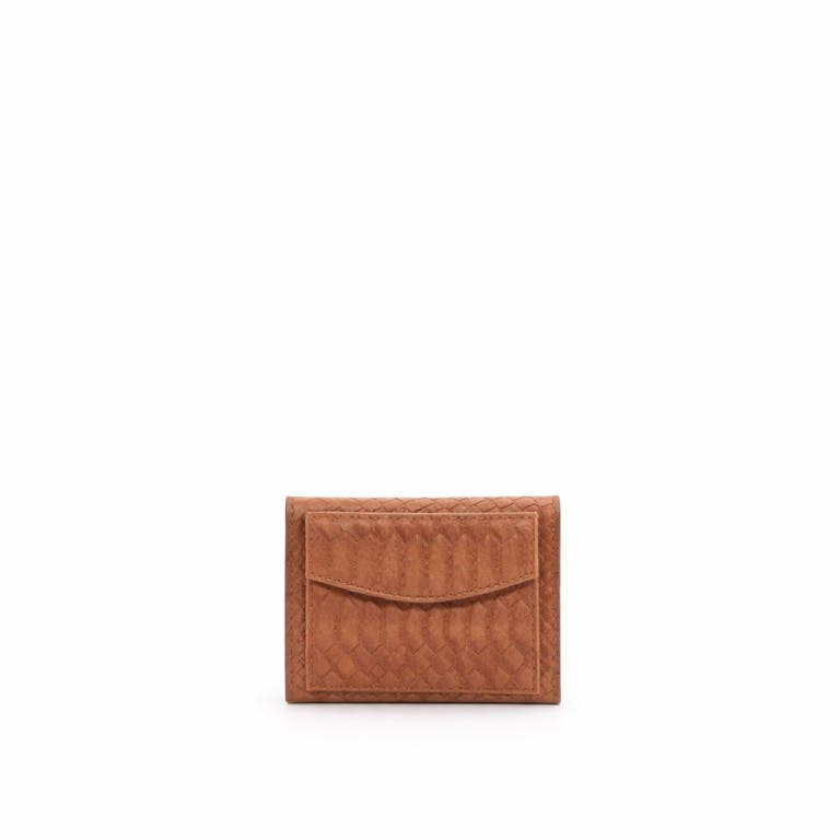 Small suede wallet with crocodile effect
