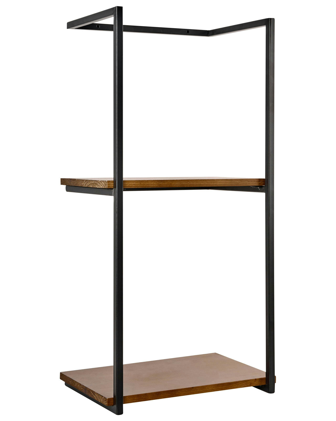 Estantería de pared de 2 niveles metal con madera de abeto