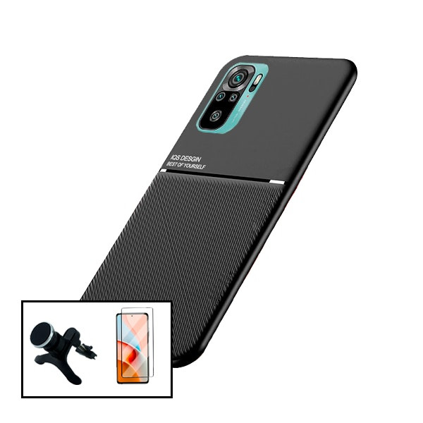 Funda magnética de lujo con protector 5D y soporte magnético reforzado para Redmi Note 10