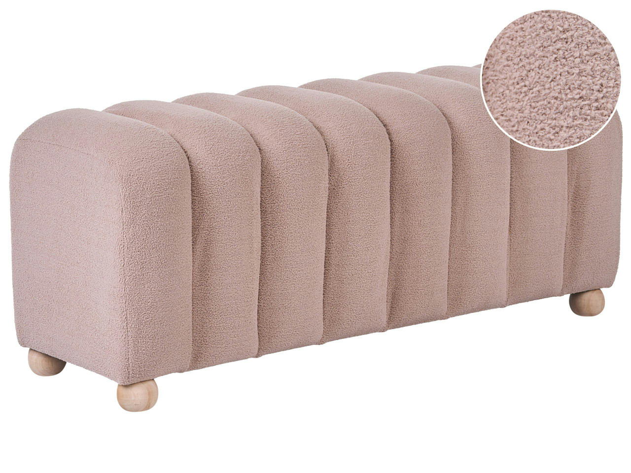 Upholstered bench IDYLLWILD bouclé cream