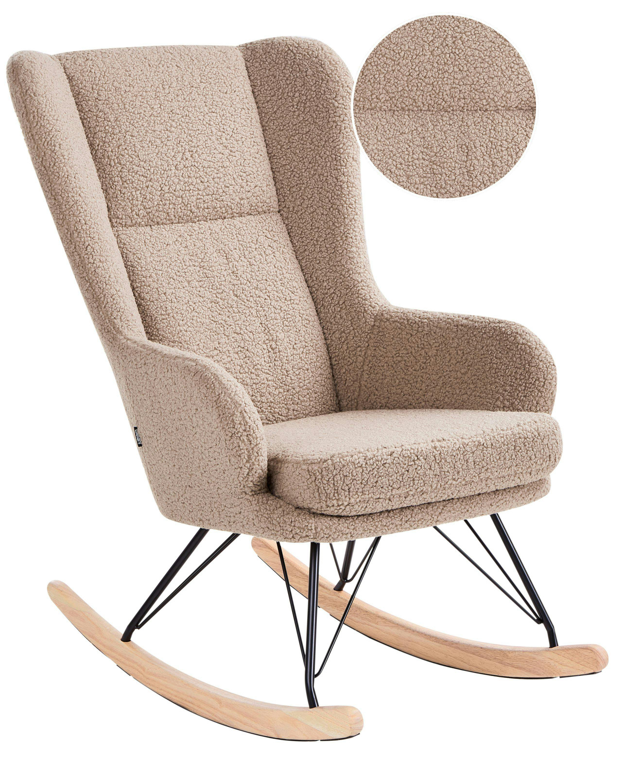 Poltrona de Baloiço LUOMA Bouclé Creme