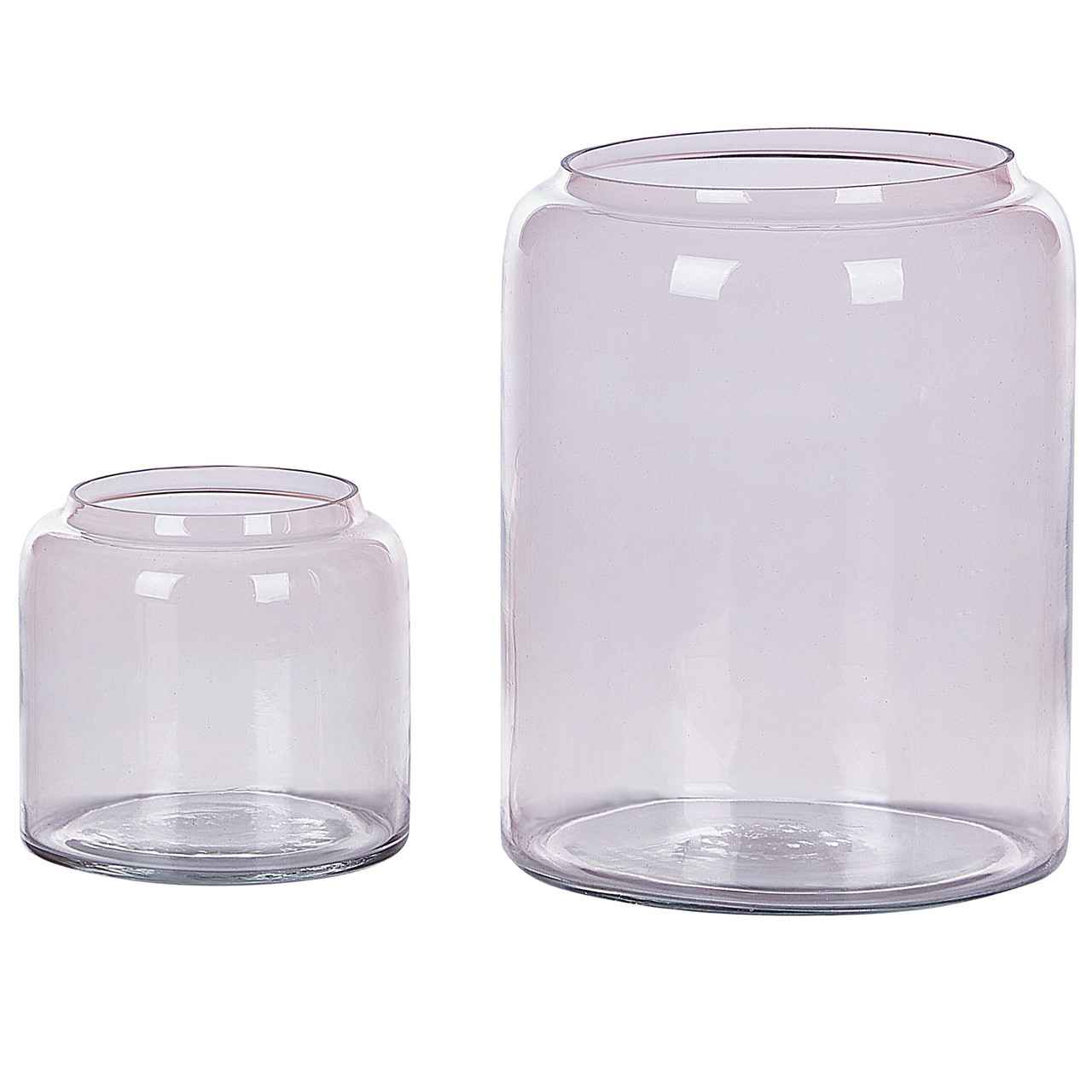 Conjunto de 2 jarrones decorativos Rasam vidrio rosa