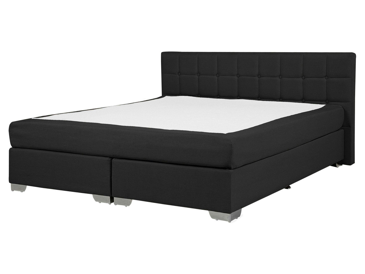 Cama continental Tecido ADMIRAL 160 x 200 cm Preto