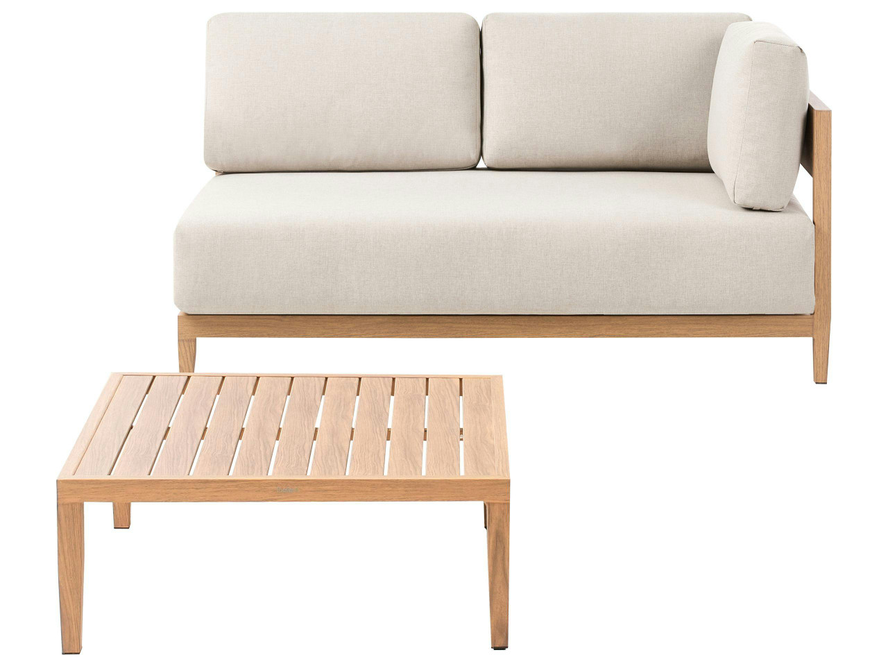 Sofá de jardim com mesa 2 lugares SAMPIERI Metal Castanho claro