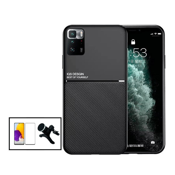 Funda magnética Lux + 5D Full Cover + Soporte magnético de coche para Xiaomi Poco X3 GT