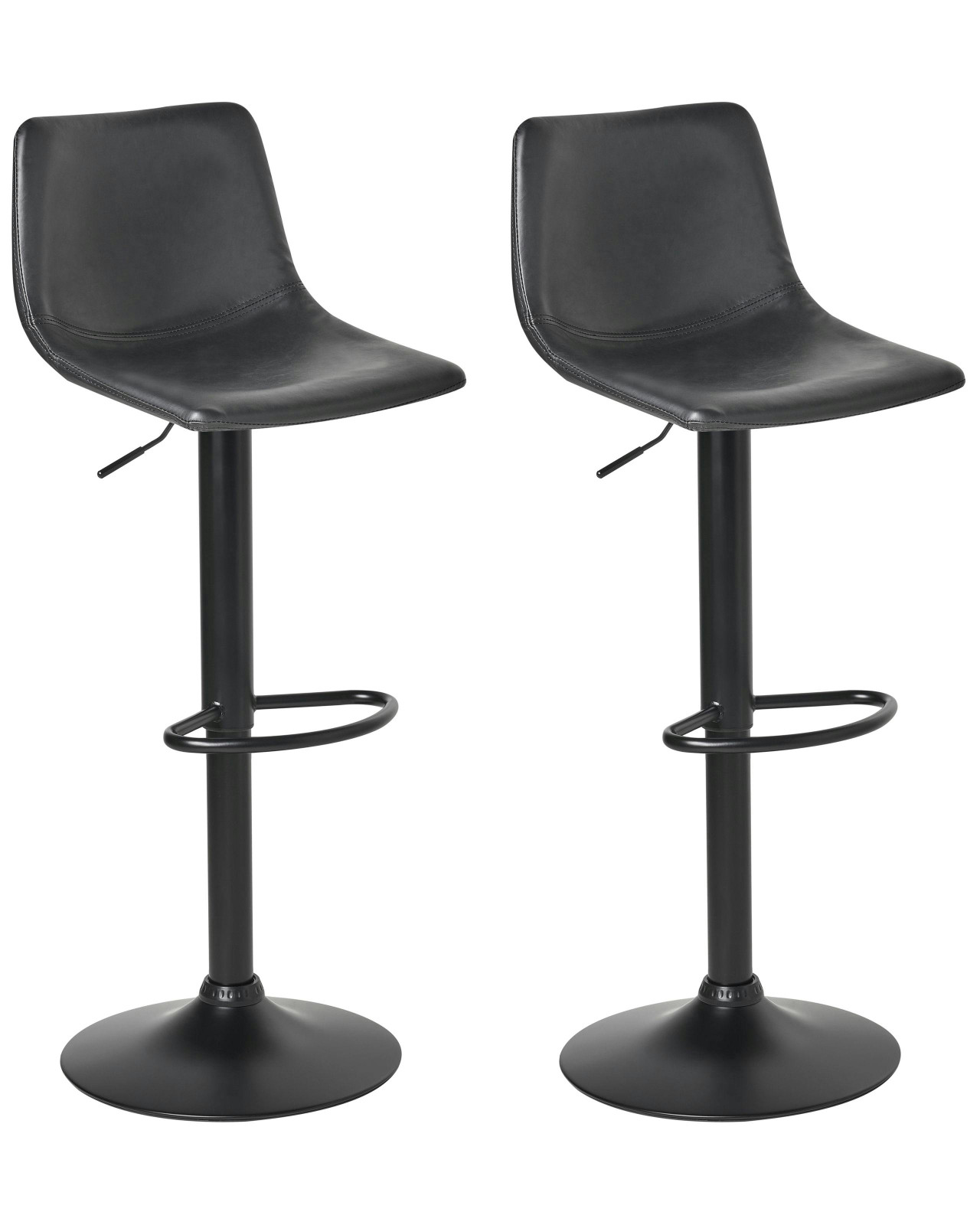 Conjunto de 2 bancos de bar LEBRIJA Pele sintética Preto